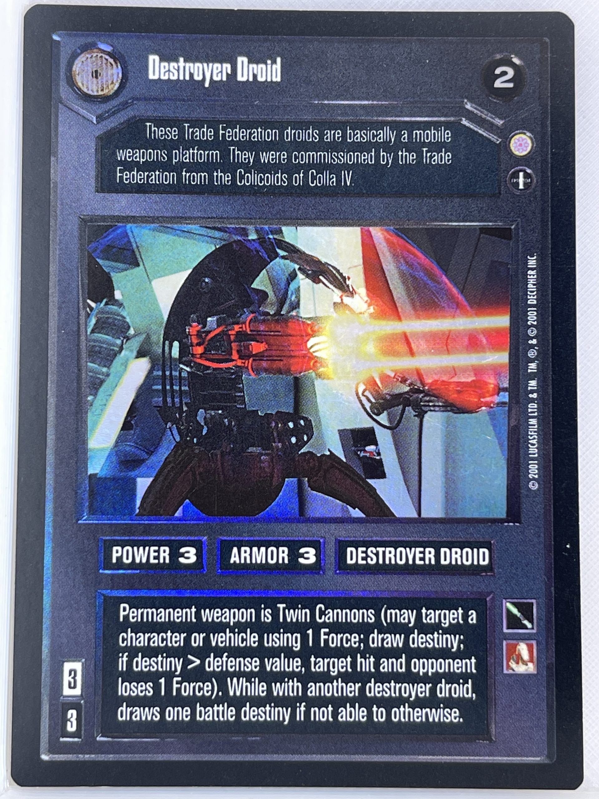 STAR WARS CCG REFLECTIONS III SRF DARK SIDE FOIL DESTROYER DROID ex