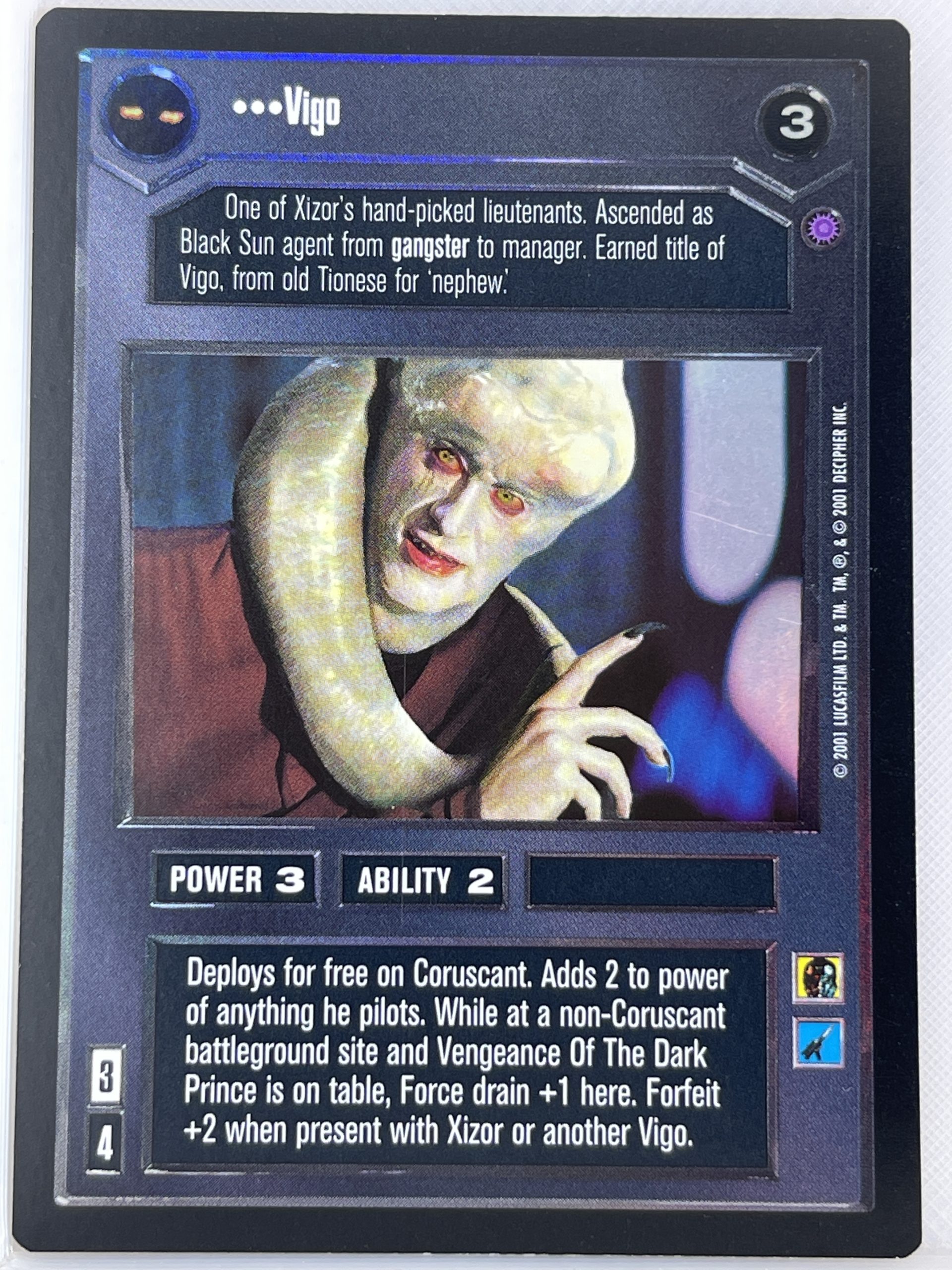 STAR WARS CCG REFLECTIONS III SRF DARK SIDE FOIL VIGO ex