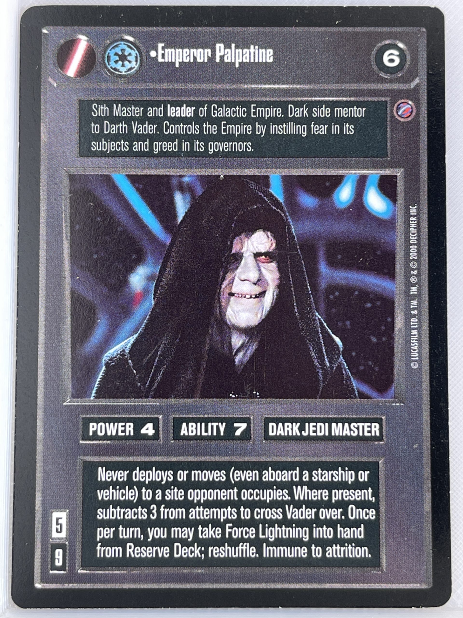 STAR WARS CCG DEATH STAR II ULTRA RARE CARD EMPEROR PALPATINE lp