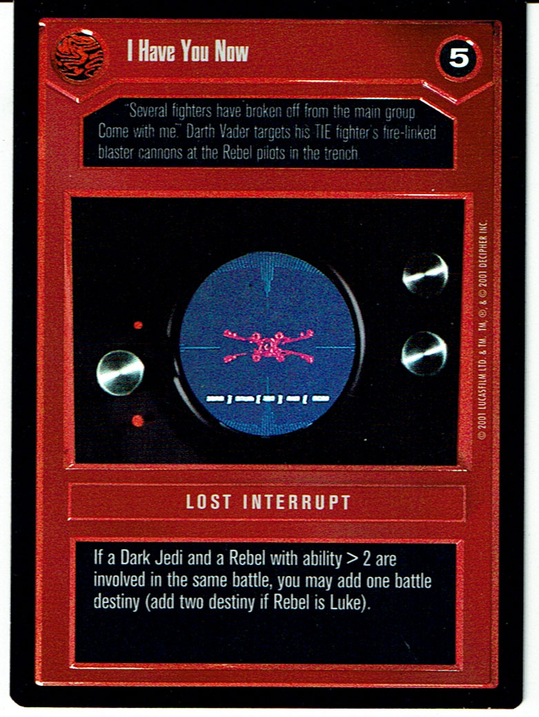 STAR WARS CCG REFLECTIONS III VRF DARK SIDE FOIL I HAVE YOU NOW ex