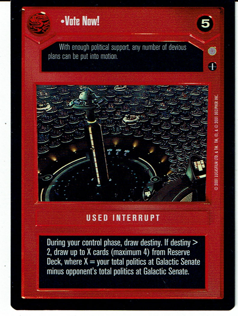 STAR WARS CCG REFLECTIONS III VRF DARK SIDE FOIL VOTE NOW! lp