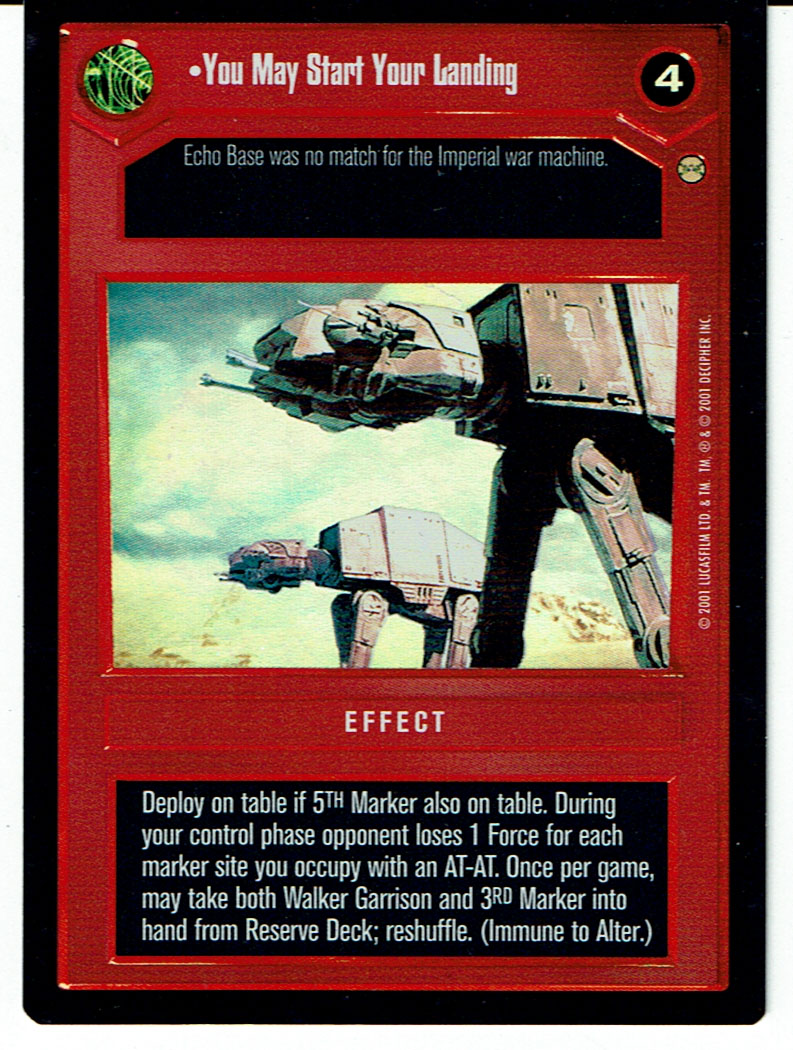STAR WARS CCG REFLECTIONS III VRF DARK SIDE FOIL YOU MAY START YOUR LANDING ex