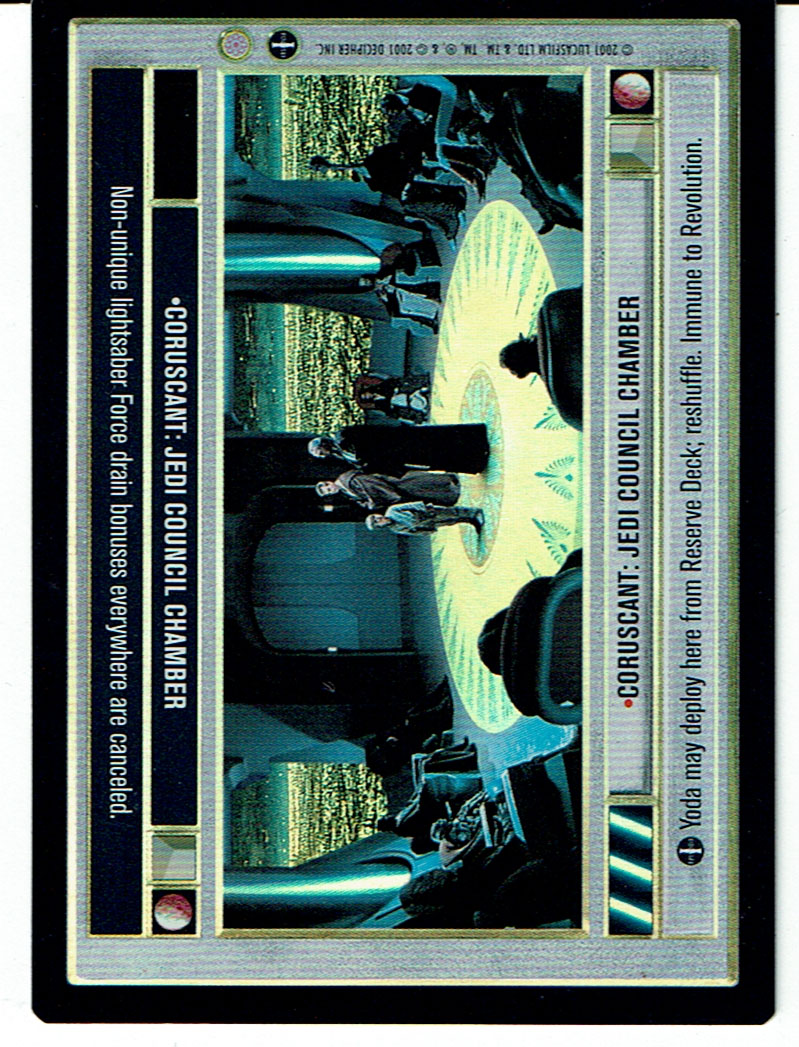 STAR WARS CCG REFLECTIONS III VRF LIGHT SIDE FOIL CORUSCANT: JEDI COUNCIL CHAMBER ex