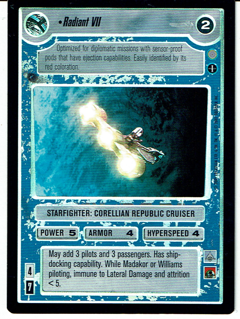 STAR WARS CCG REFLECTIONS III VRF LIGHT SIDE FOIL RADIANT VII ex