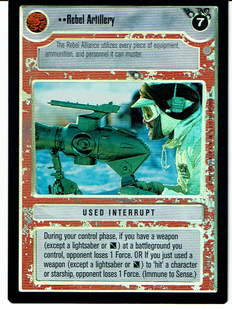 STAR WARS CCG REFLECTIONS III VRF LIGHT SIDE FOIL REBEL ARTILLERY ex