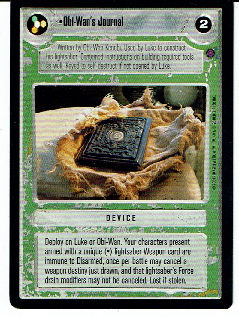 STAR WARS CCG REFLECTIONS II LIGHT SIDE PREMIUM CARD OBI'WAN'S JOURNAL ex