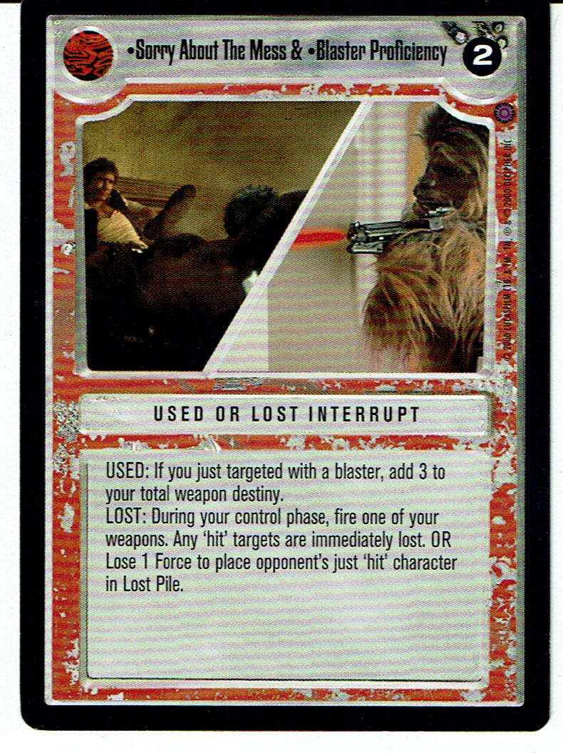 STAR WARS CCG REFLECTIONS II LIGHT SIDE PREMIUM CARD SORRY ABOUT THE MESS ex