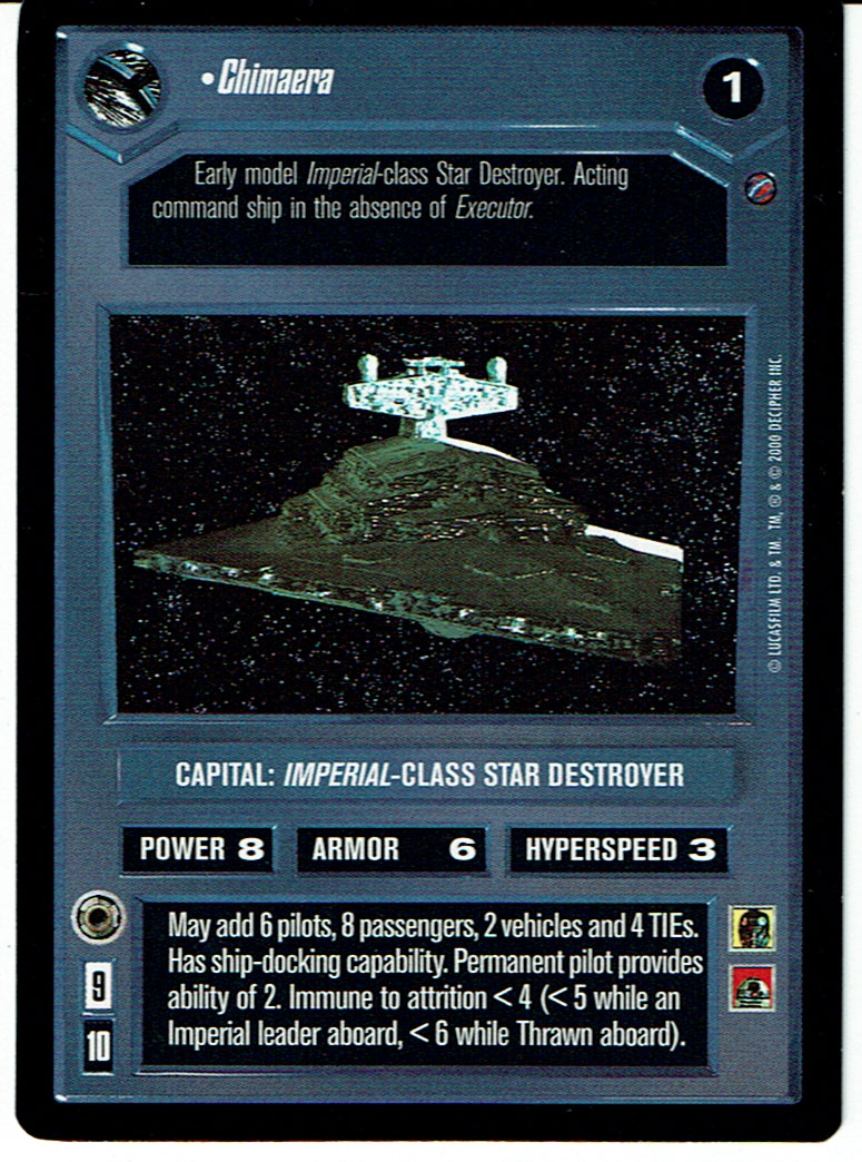 STAR WARS CCG DEATH STAR II RARE CARD CHIMERA ex