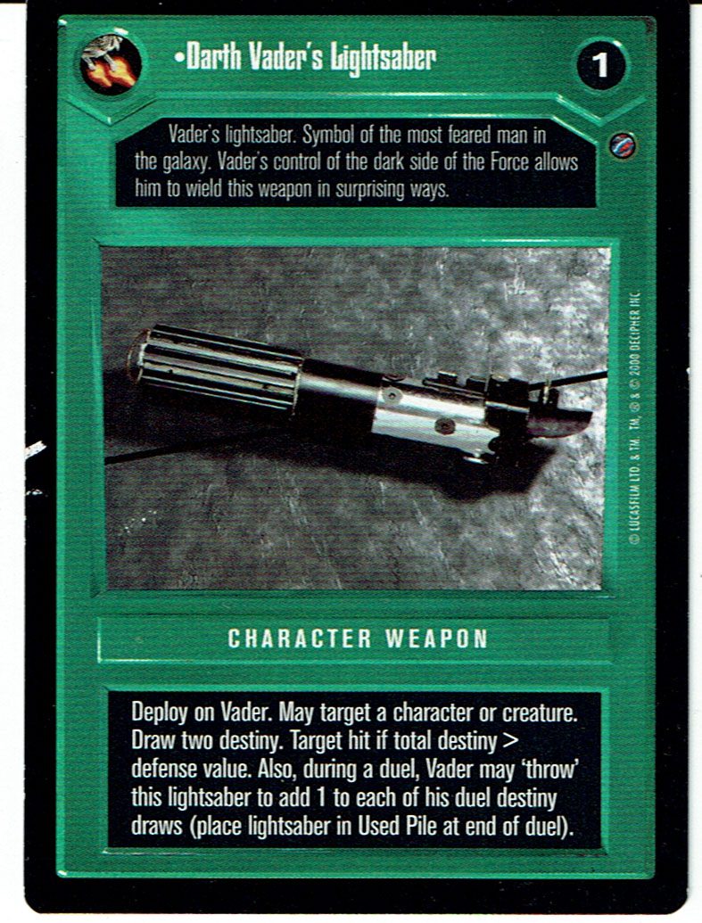 STAR WARS CCG DEATH STAR II RARE CARD DARTH VADER'S LIGHTSABER mp