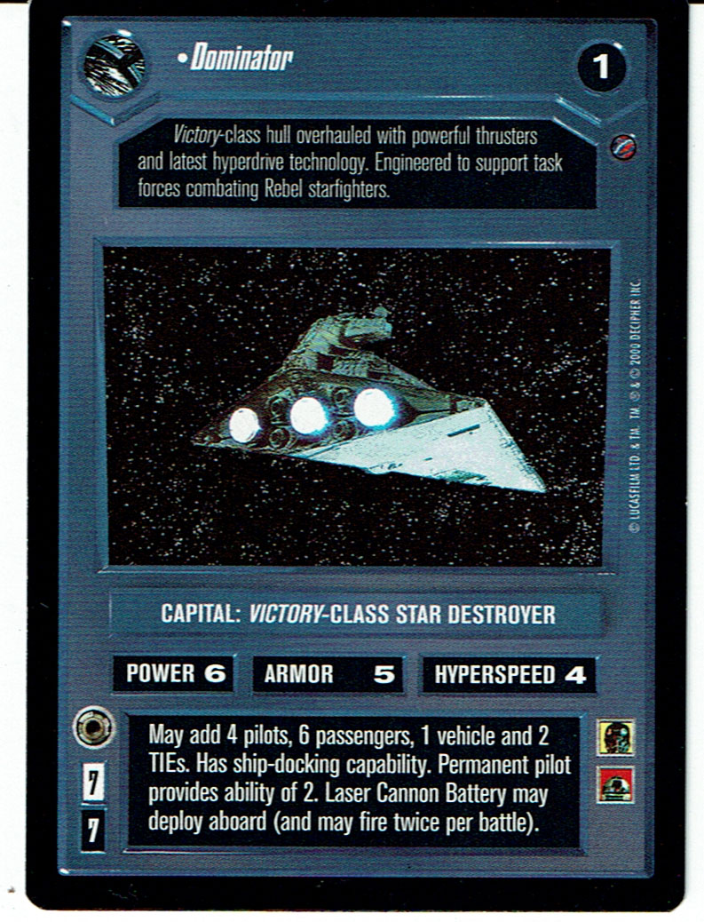 STAR WARS CCG DEATH STAR II RARE CARD DOMINATOR ex