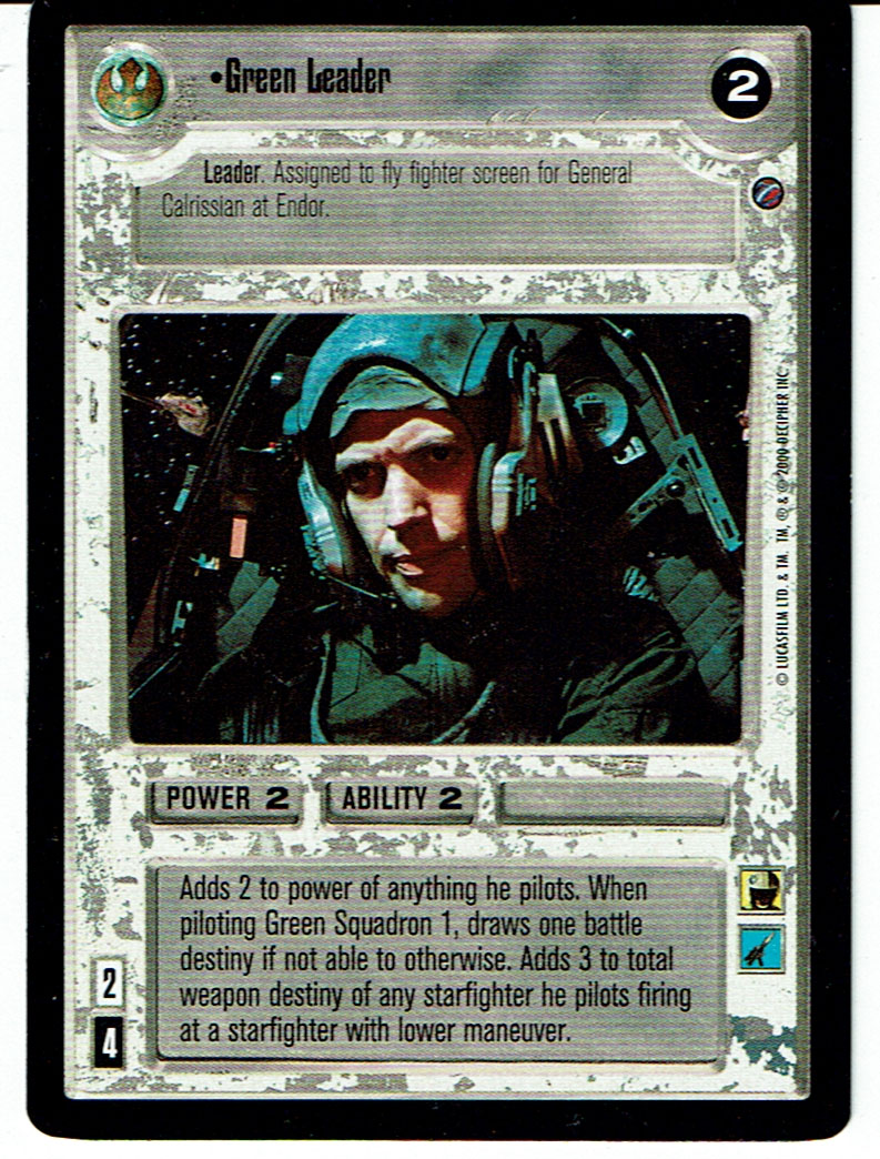 STAR WARS CCG DEATH STAR II RARE CARD GREEN LEADER ex