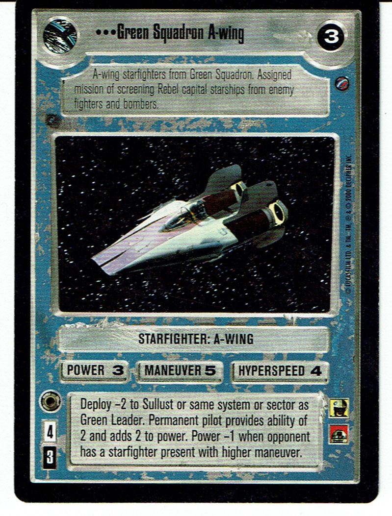 STAR WARS CCG DEATH STAR II RARE CARD GREEN SQUADRON A-WING ex