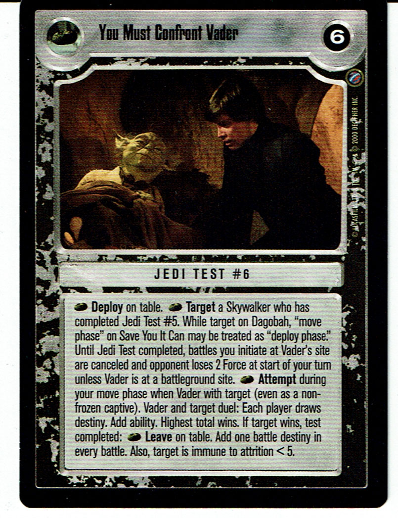 STAR WARS CCG DEATH STAR II RARE CARD YOU MUST CONFRONT VADER ex