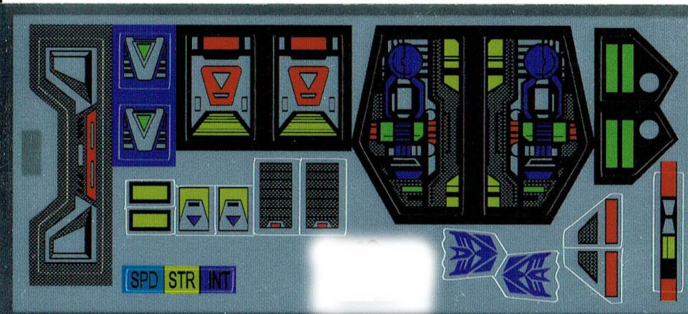 TRANSFORMERS GENERATION 1, G1 DECEPTICON PARTS APEFACE REPRO LABELS