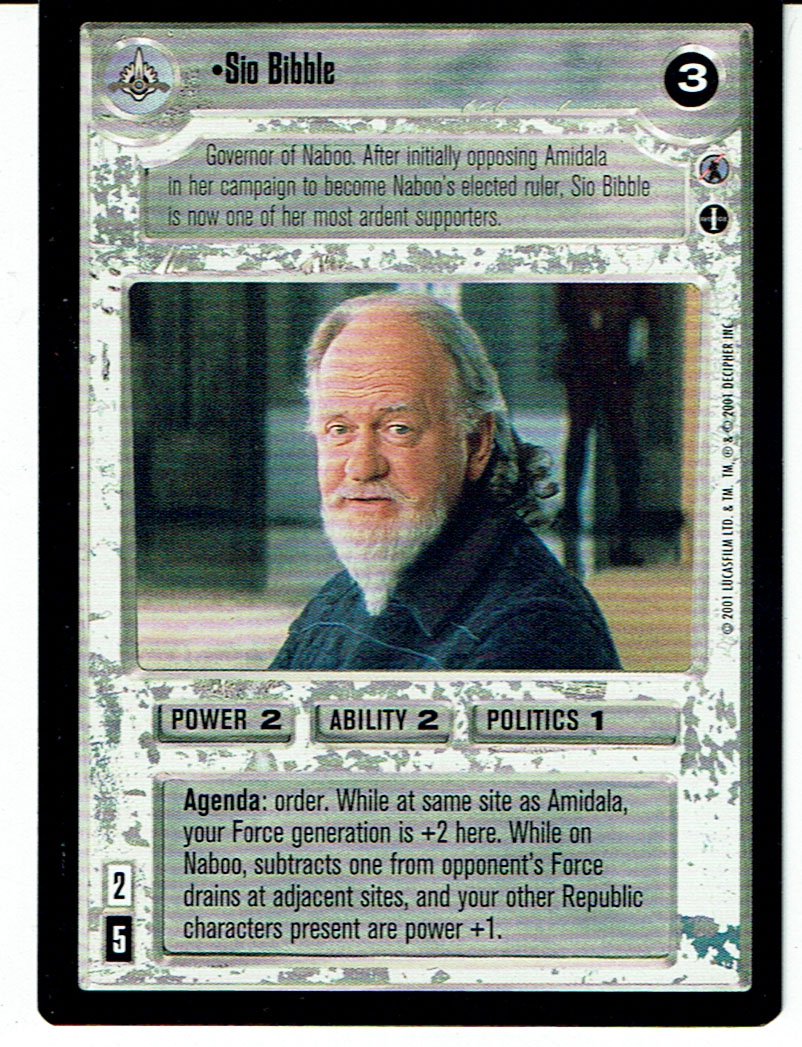 STAR WARS CCG REFLECTIONS III LIGHT SIDE PREMIUM SIO BIBBLE ex