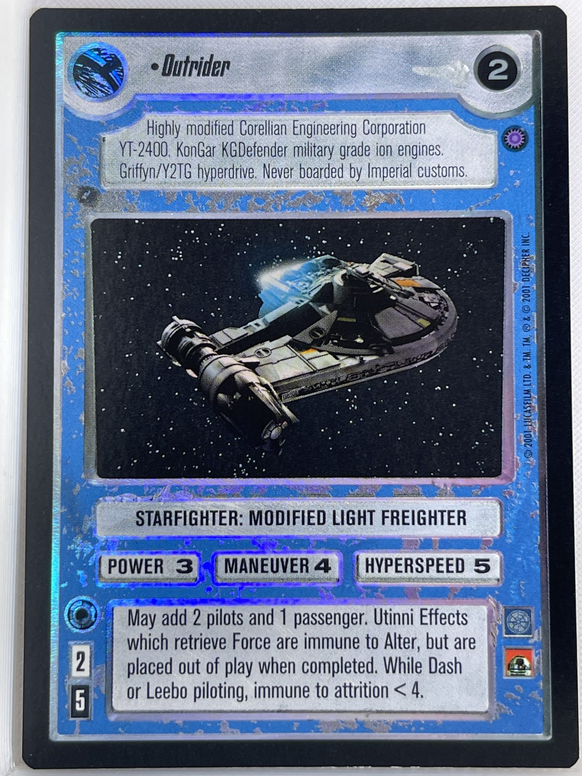 STAR WARS CCG REFLECTIONS III SRF LIGHT SIDE FOIL OUTRIDER ex