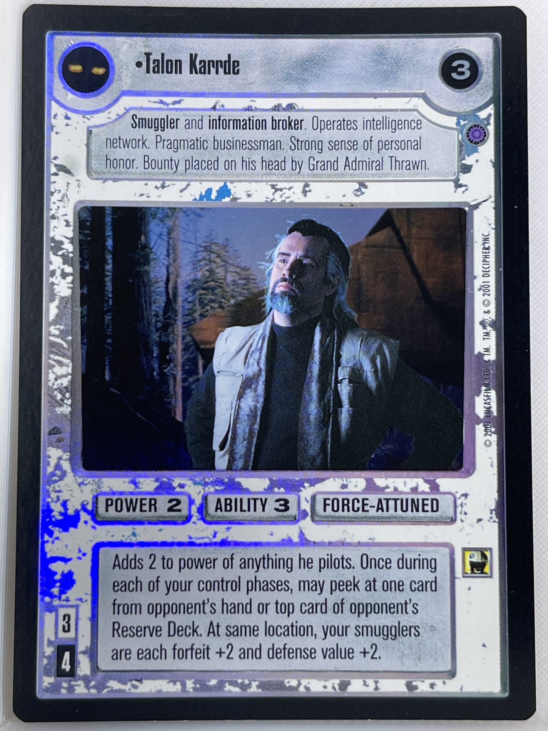 STAR WARS CCG REFLECTIONS III SRF LIGHT SIDE FOIL TALON KARRDE ex