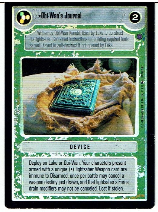 STAR WARS CCG REFLECTIONS III SRF LIGHT SIDE FOIL OBI-WAN'S JOURNAL ex