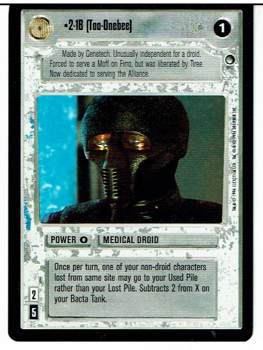 STAR WARS CCG HOTH BLACK BORDER LIGHT SIDE 2-1B ex