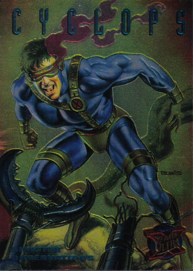 X MEN FLEER ULTRA 95 SINISTER OBSERVATIONS CARD 3 CYCLOPS
