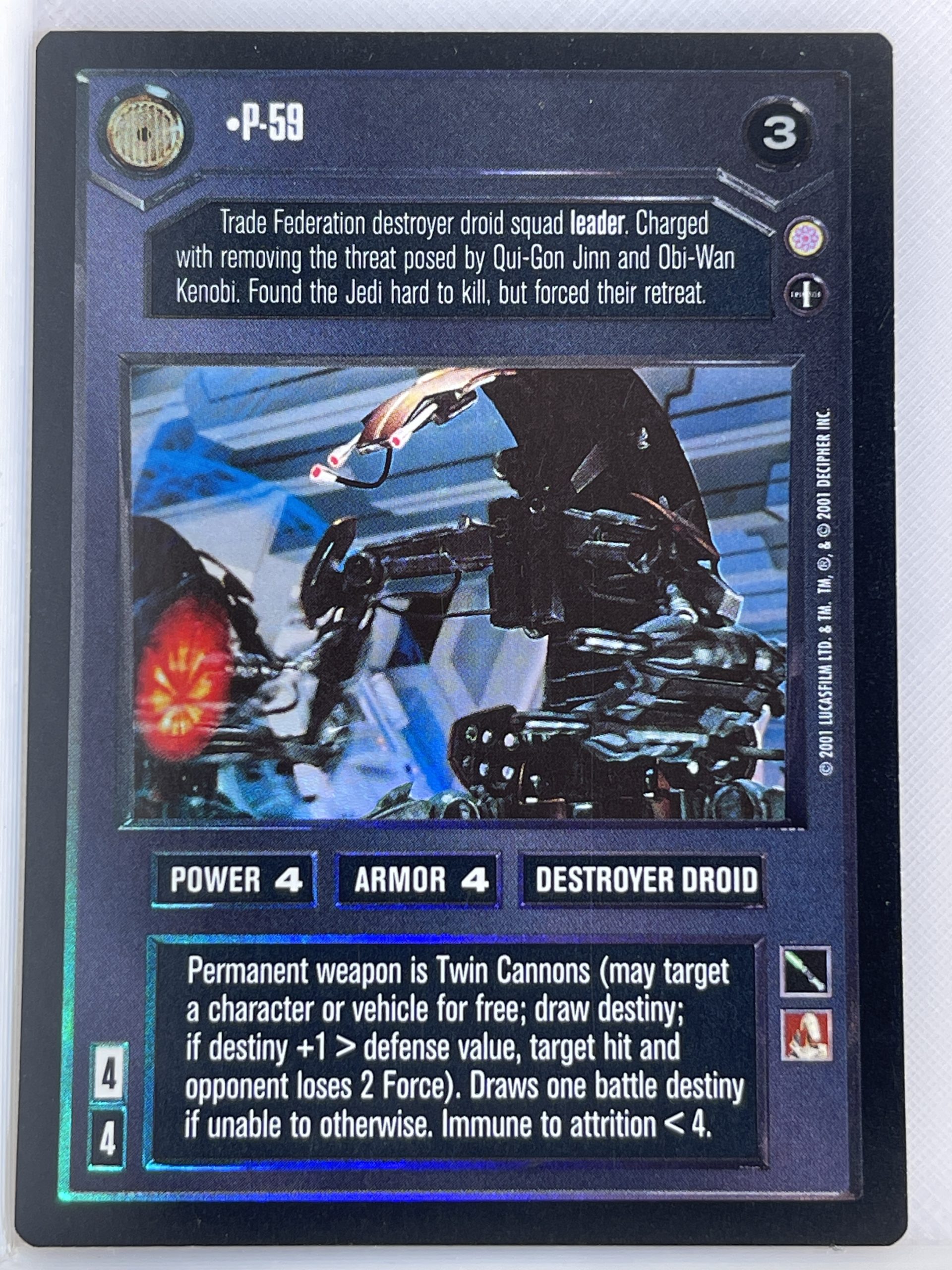 STAR WARS CCG REFLECTIONS III URF DARK SIDE FOIL P-59 ex