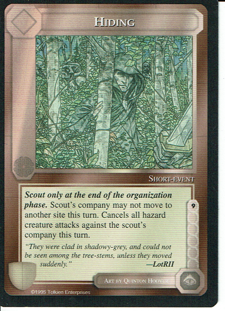 MIDDLE EARTH BLACK BORDER PREMIER RARE CARD HIDING ex