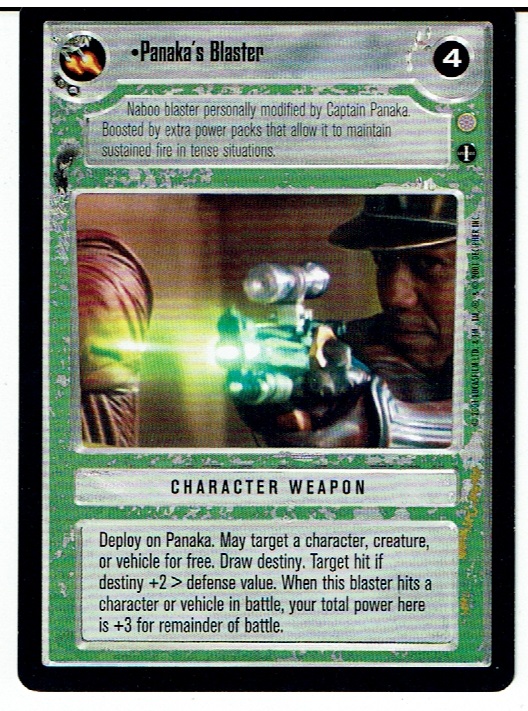 STAR WARS CCG CORUSCANT, LIGHT SIDE RARE CARD PANAKA'S BLASTER ex