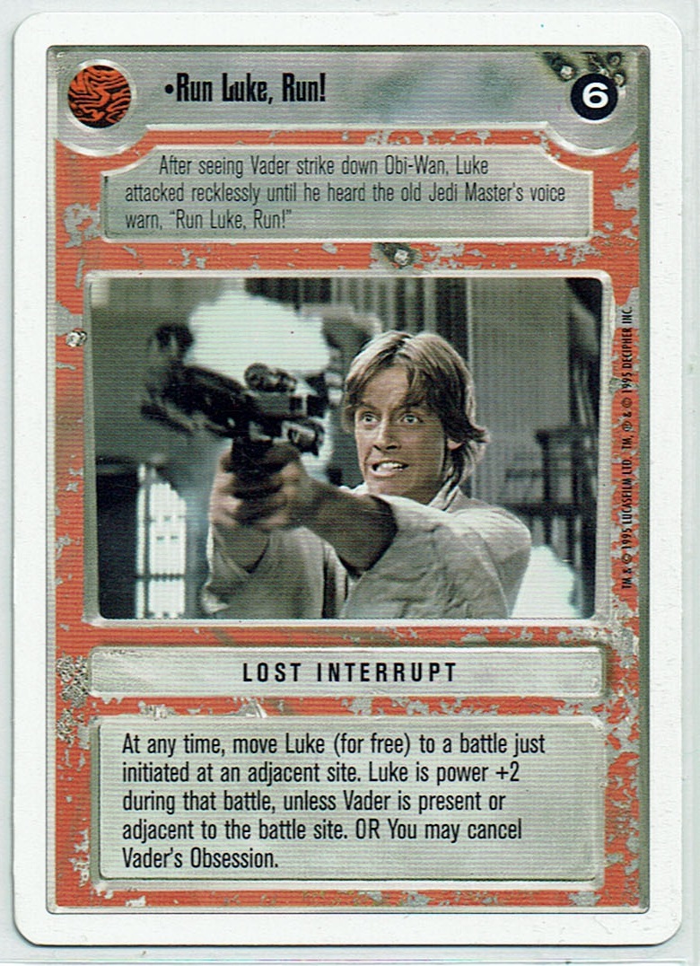 STAR WARS CCG PREMIERE 2 PLAYER CARD RUN LUKE, RUN! ex