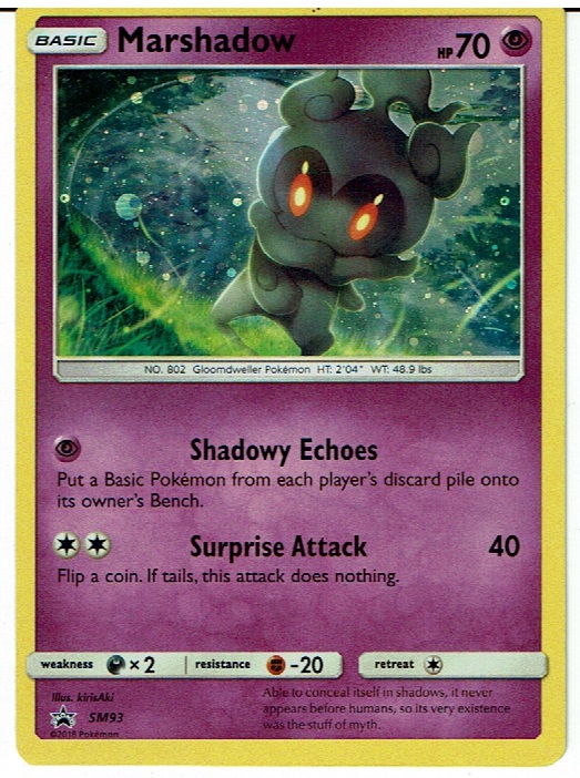 POKEMON HOLO PROMO CARD SM93 MARSHADOW lp