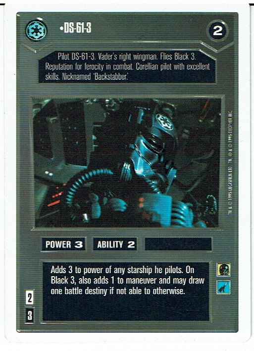 STAR WARS CCG PREMIERE WHITE BORDER RARE DS-61-3 ex