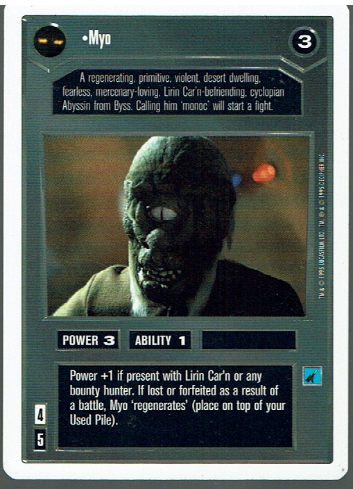 STAR WARS CCG PREMIERE WHITE BORDER RARE MYO ex
