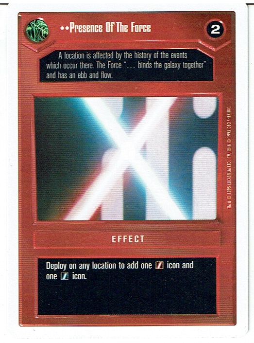 STAR WARS CCG PREMIERE WHITE BORDER RARE PRESENCE OF THE FORCE ex