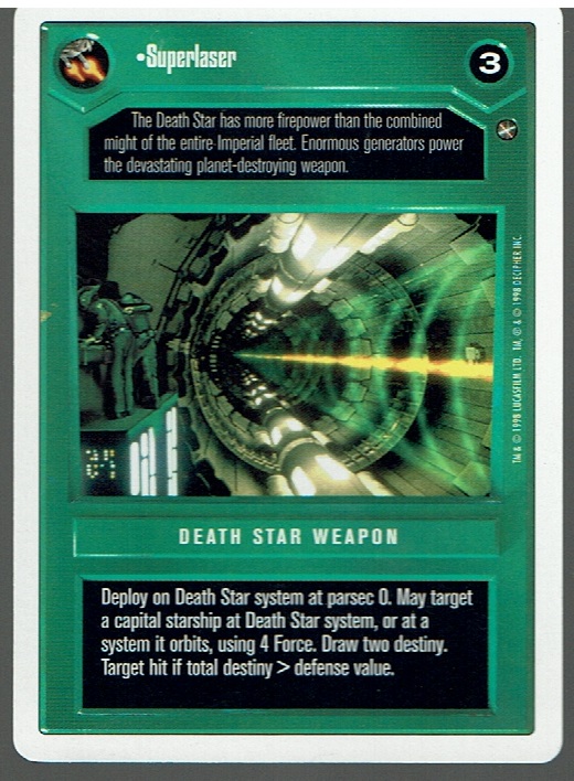 STAR WARS CCG A NEW HOPE WHITE BORDER SUPERLASER ex