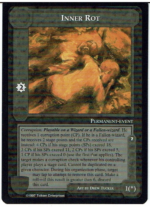 MIDDLE EARTH THE WHITE HAND RARE CARD INNER ROT ex