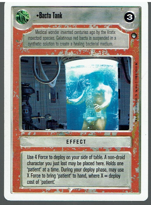 STAR WARS CCG HOTH WHITE BORDER LIGHT SIDE RARE BACTA TANK ex