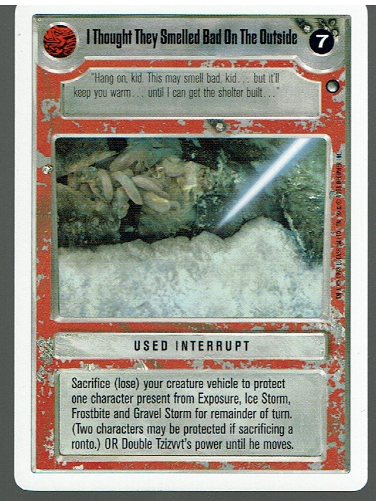 STAR WARS CCG HOTH WHITE BORDER LIGHT SIDE RARE I THOUGHT THEY SMELLED BAD ex