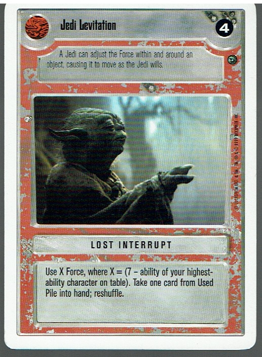 STAR WARS CCG DAGOBAH WHITE BORDER LIGHT SIDE JEDI LEVITATION ex