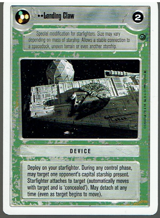 STAR WARS CCG DAGOBAH WHITE BORDER LIGHT SIDE LANDING CLAW ex