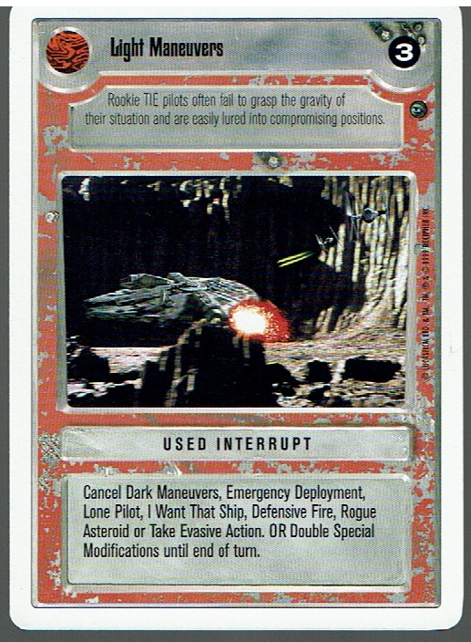 STAR WARS CCG DAGOBAH WHITE BORDER LIGHT SIDE LIGHT MANEUVERS ex