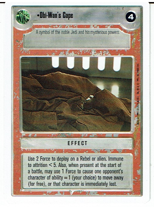 STAR WARS CCG PREMIERE WHITE BORDER RARE OBI-WAN'S CAPE ex