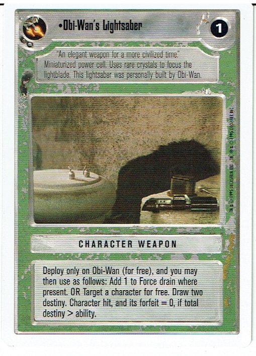 STAR WARS CCG PREMIERE WHITE BORDER RARE OBI-WAN'S LIGHTSABER ex