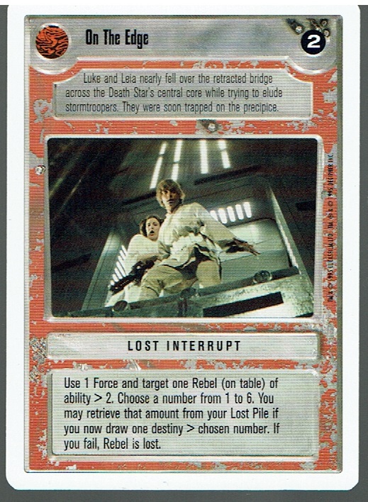 STAR WARS CCG PREMIERE WHITE BORDER RARE ON THE EDGE ex