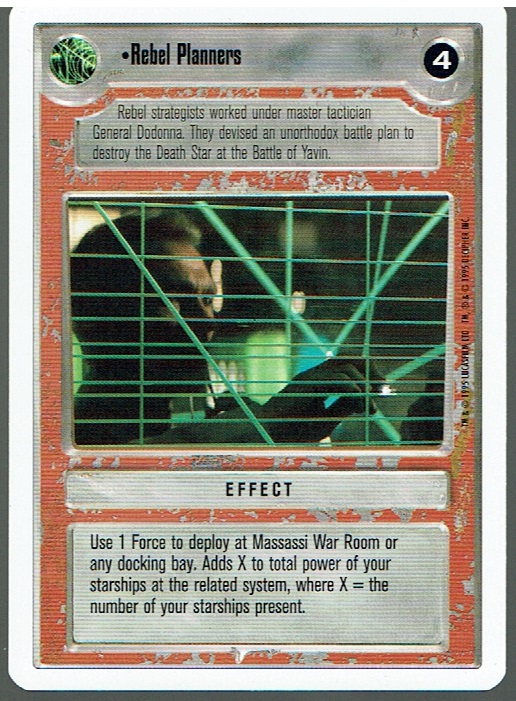 STAR WARS CCG PREMIERE WHITE BORDER RARE REBEL PLANNERS ex