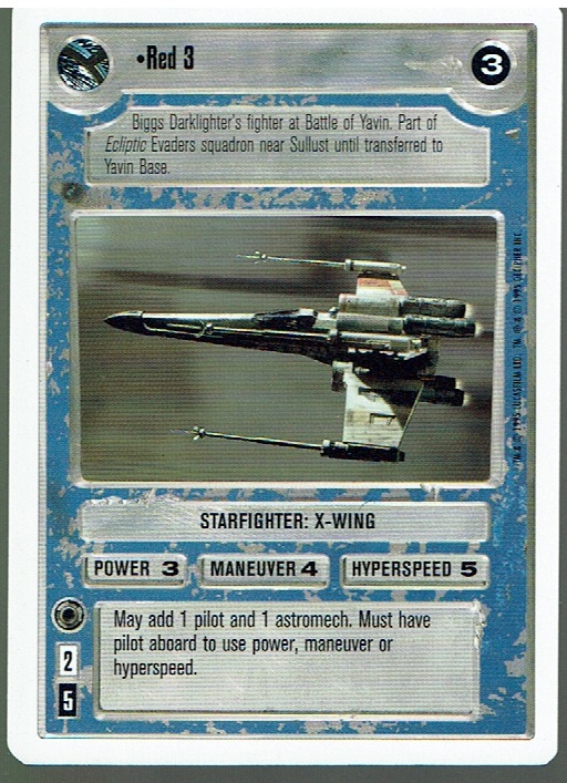 STAR WARS CCG PREMIERE WHITE BORDER RARE RED 3 ex