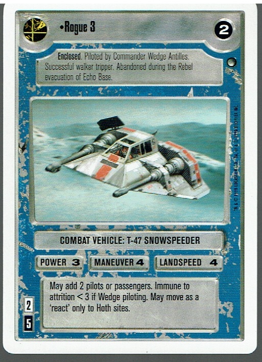 STAR WARS CCG HOTH WHITE BORDER LIGHT SIDE RARE ROGUE 3 ex