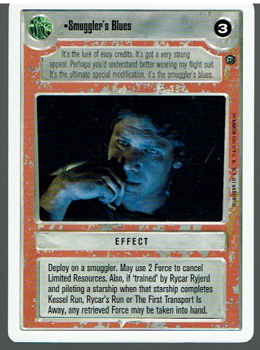 STAR WARS CCG DAGOBAH WHITE BORDER LIGHT SIDE SMUGGLER'S BLUES ex