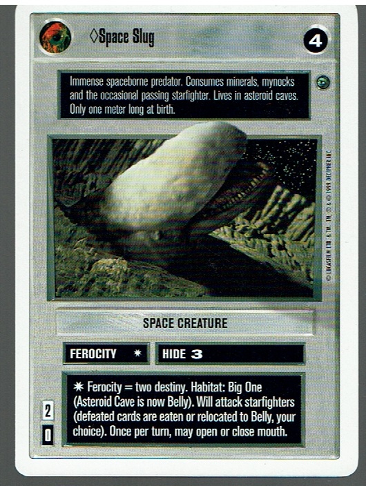 STAR WARS CCG DAGOBAH WHITE BORDER LIGHT SIDE SPACE SLUG ex