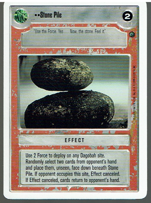 STAR WARS CCG DAGOBAH WHITE BORDER LIGHT SIDE STONE PILE ex