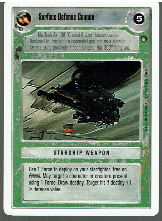 STAR WARS CCG HOTH WHITE BORDER LIGHT SIDE RARE SURFACE DEFENSE EX