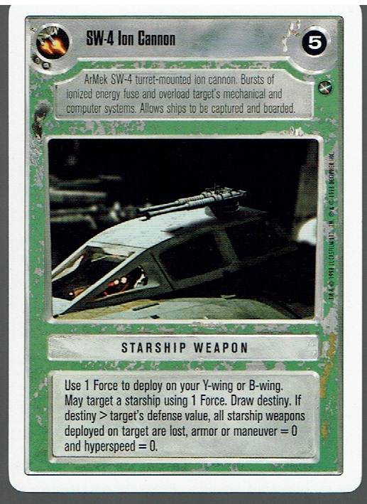 STAR WARS CCG A NEW HOPE WHITE BORDER SW-4 ION CANNON ex